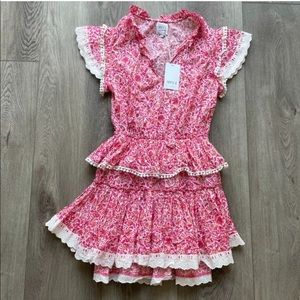 MISA LOS ANGELES LILIAN PINK FLORAL DRESS SMALL